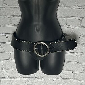 Spiegel Black Belt with Silver Buckle